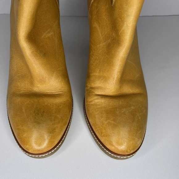 Shabbies Amsterdam Womens 39 US 8.5 Ankle Boots Cognac Tan Booties Leather 3" H - Picture 7 of 12